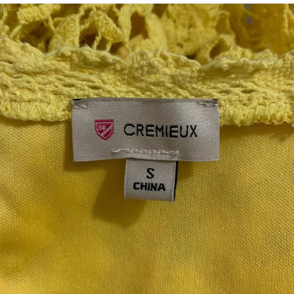 CREMIEUX Yellow Crochet Racerback Slip Dress - Picture 4 of 4
